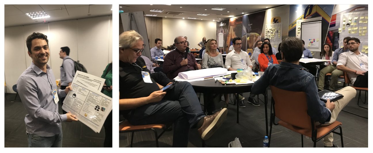 Trainee apresentando ferramentas para a liderança